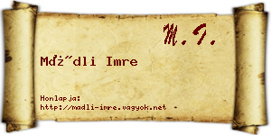 Mádli Imre névjegykártya