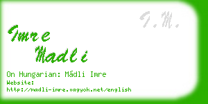imre madli business card